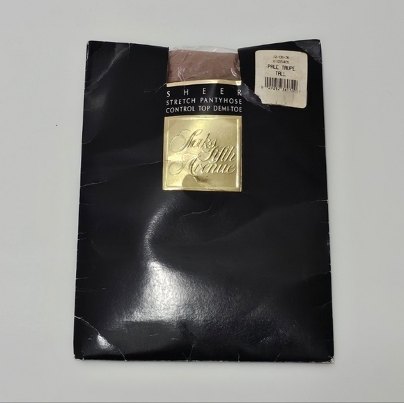 Saks Fifth Avenue Sheer Stretch, Control Top & Demi-Toe Panty Hose Pale Taupe - Picture 4 of 6